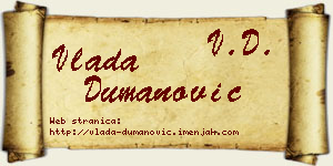 Vlada Dumanović vizit kartica